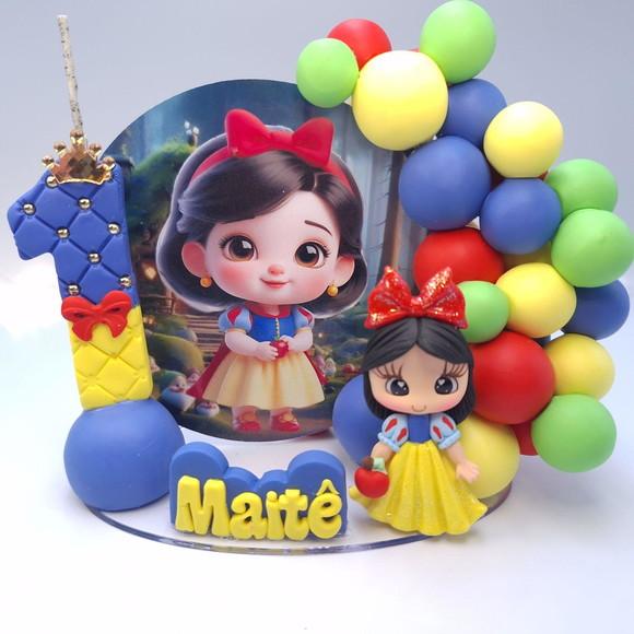 Topo de Bolo Branca de Neve Infantilbiscuit