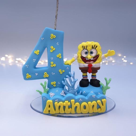 Topo de Bolo Bob Esponja Biscuit