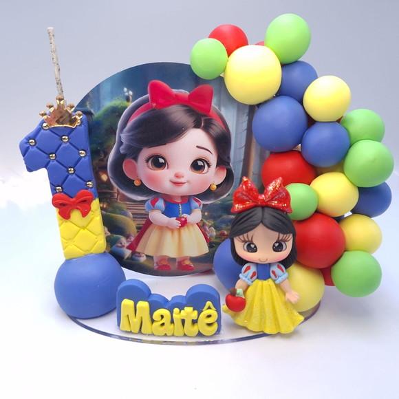 Topo de Bolo Branca de Neve Infantilbiscuit