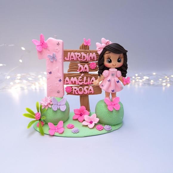 Topo de Bolo Jardim Encantado Biscuit