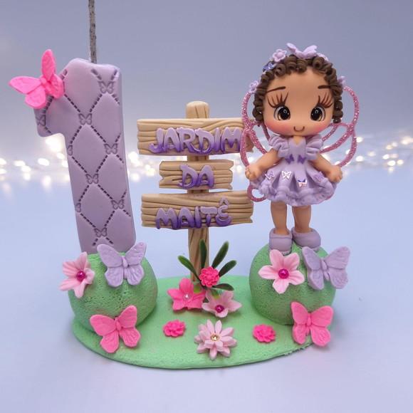 Topo de Bolo Jardim Encantado Biscuit