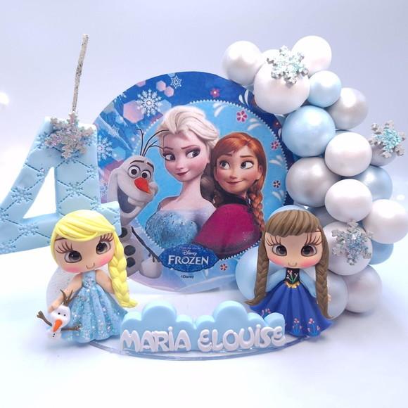 Vela Cenário Frozen Topo de Bolo