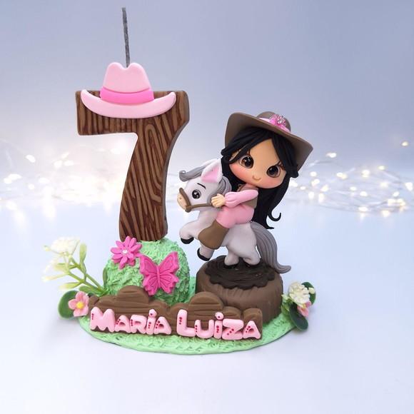 Vela Fazendinha de Biscuit