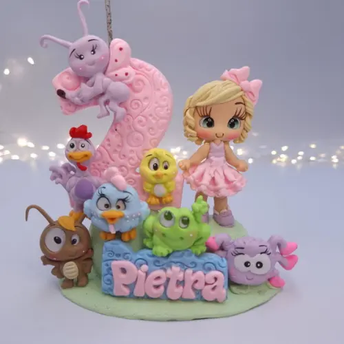 Mini Topo Galinha Pintadinha com Bonequinha Biscuit