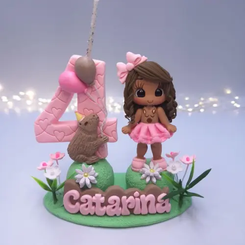 Mini Topo Capivara com Bonequinha Biscuit