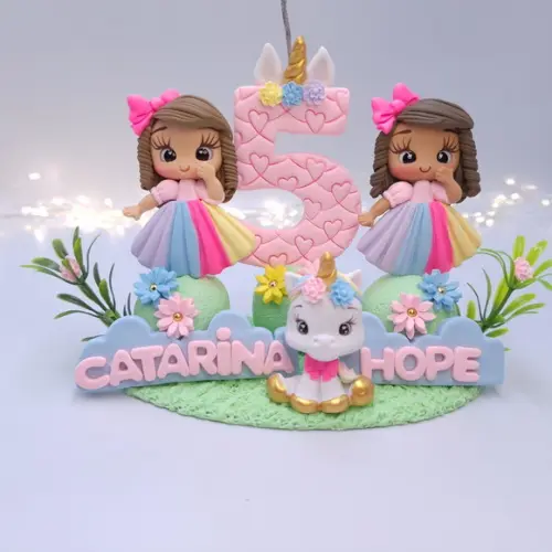 Mini Topinhos Unicórnio Gêmeas,gêmeos Biscuit