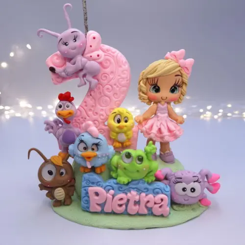 Mini Topo Galinha Pintadinha com Bonequinha Biscuit