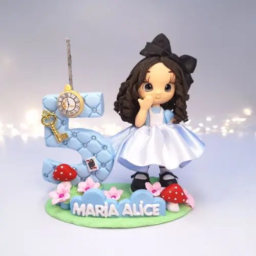 Topo de Bolo Alice no País das Maravilhas Biscuit