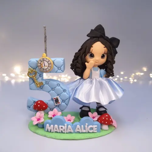Topo de Bolo Alice no País das Maravilhas Biscuit