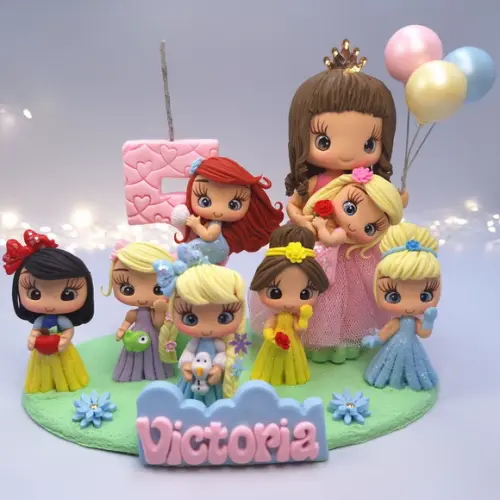 Topo de Bolo as Princesas Biscuit