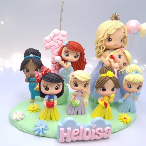 Topo de Bolo as Princesas Biscuit