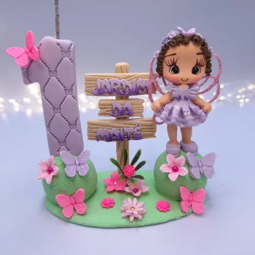Topo de Bolo Jardim Encantado Biscuit