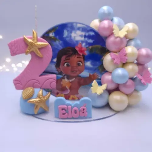 Topo de Vela Cenário Moana baby