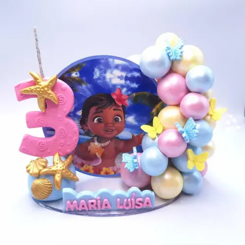 Topo de Vela Cenário Moana baby