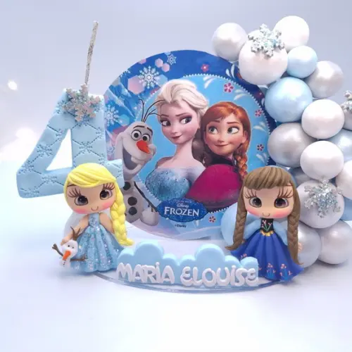 Vela Cenário Frozen Topo de Bolo