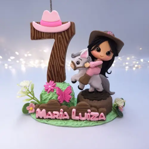 Vela Fazendinha de Biscuit