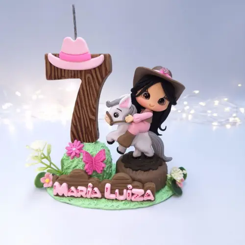 Vela Fazendinha de Biscuit
