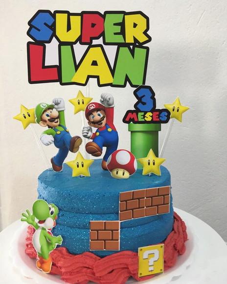 Arquivo digital - Topo de bolo Super Mario