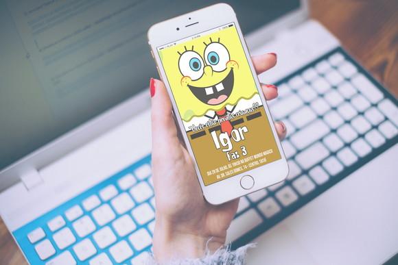 Convite digital Bob Esponja