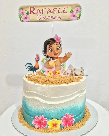 Arquivo digital - Topo de bolo Moana baby