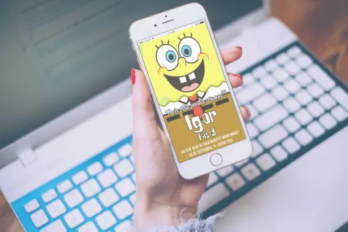 Convite digital Bob Esponja