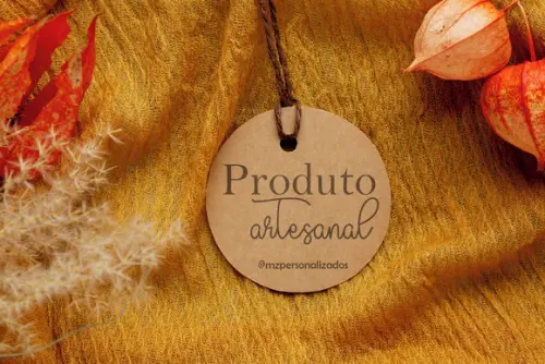 Tag Produto Artesanal 5cm Kraft