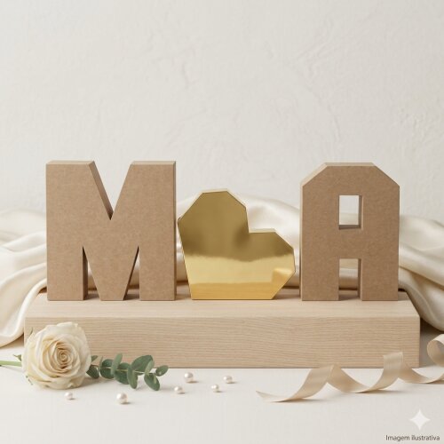 Letra 3d casamento rustico