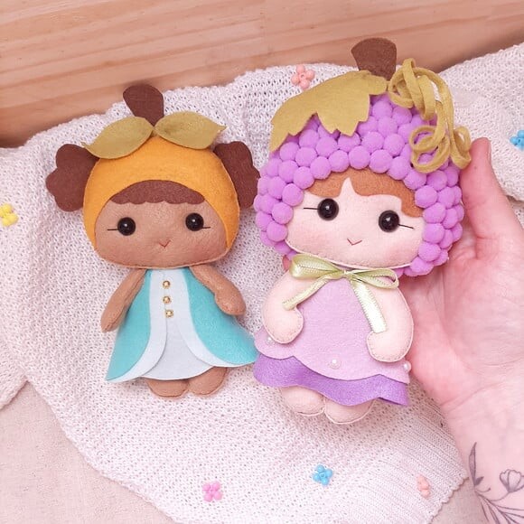 Bonecas Frutinhas (6 Peças) 15cm/ com Cheirinho de Frutas