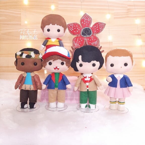 Bonecos Stranger Things em Feltro Ki (personagens com 18cm)