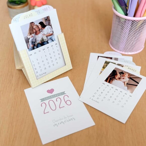 Calendário de Mesa Foto Personalizado 2026