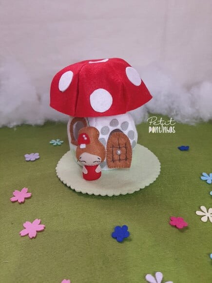 Casinha de Boneca em Feltro| Casinha Cogumelo