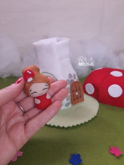 Casinha de Boneca em Feltro| Casinha Cogumelo