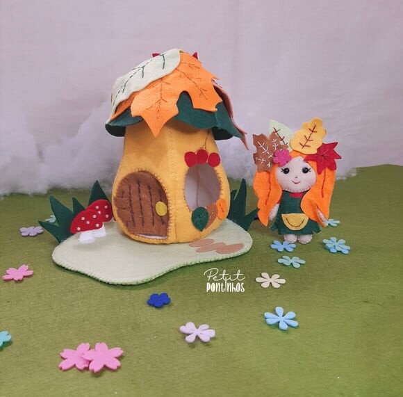 Casinha de Boneca em Feltro| Casinha Outono