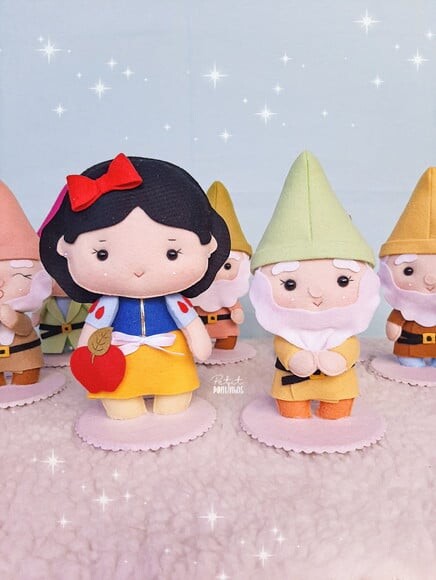 Centro de Mesa Branca de Neve e os 7 Anões 8 Peças