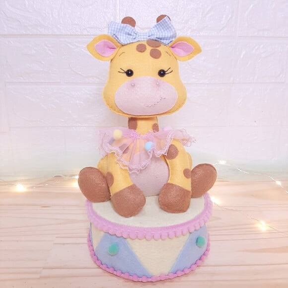 Centro de Mesa Circo Rosa 23cm Girafa