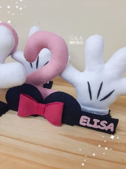 Centro de Mesa Minnie Rosa Personalizado