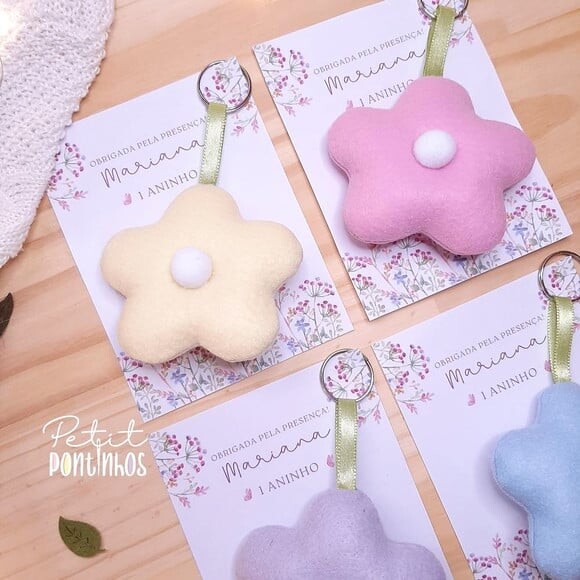Chaveiro Florzinha em Feltro / Lembrancinha Jardim Encantado