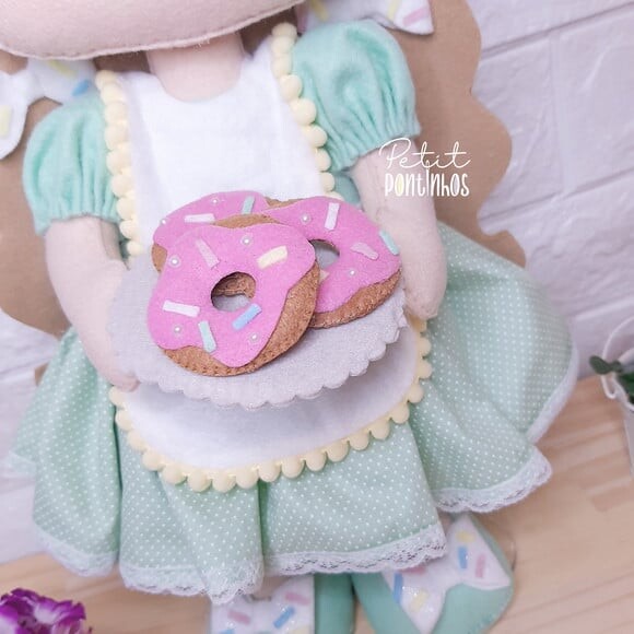 Confeiteiras em Feltro | Doceria | Kit com 3 Bonecas