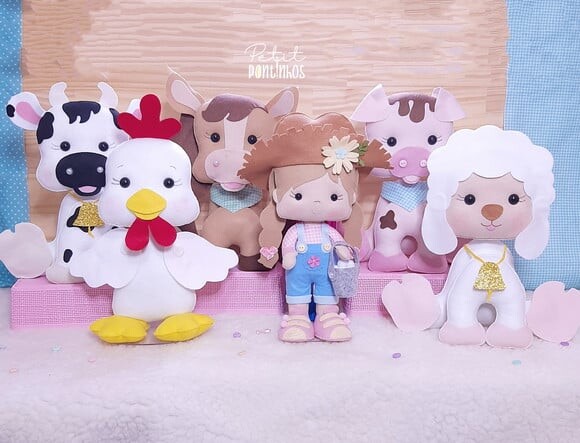 Decoração Fazendinha Centro de Mesa (6 Peças)