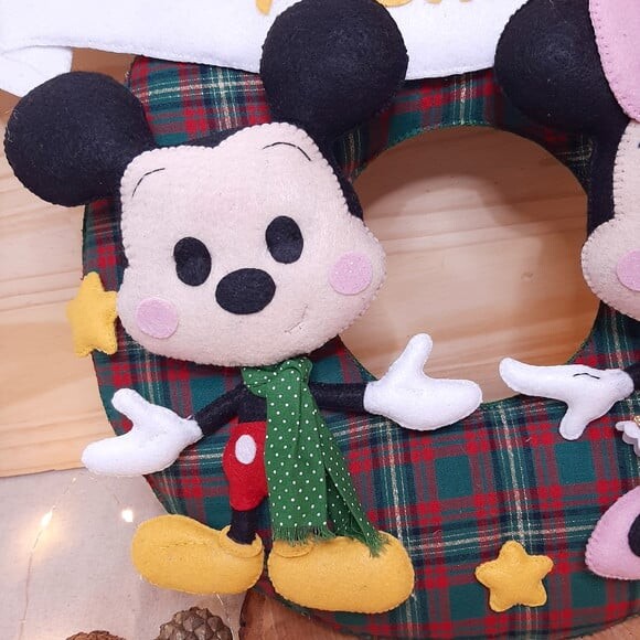 Guirlanda Natalina Mickey e Minnie | Enfeite de Porta