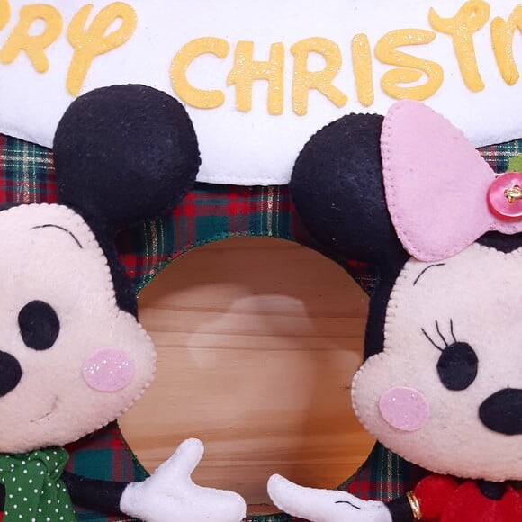 Guirlanda Natalina Mickey e Minnie | Enfeite de Porta