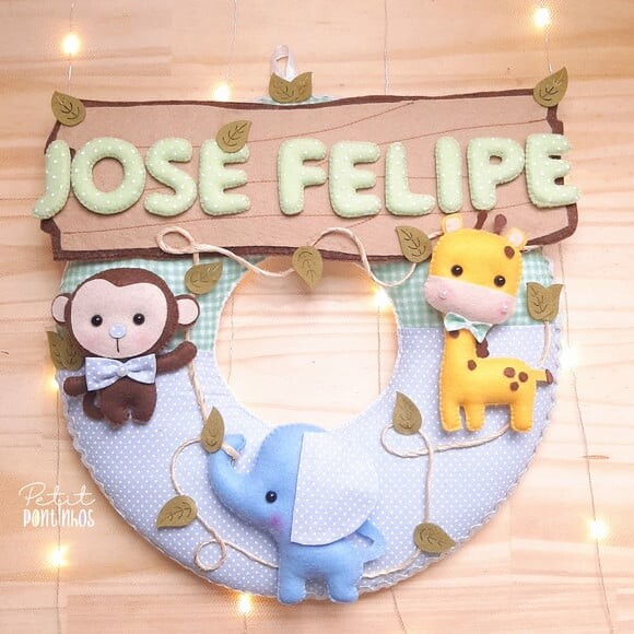 Guirlanda Personalizada Safari em Feltro