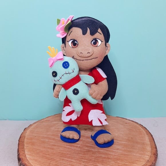 Kit Lilo e Stitch 18cm (2 Peças) em Feltro