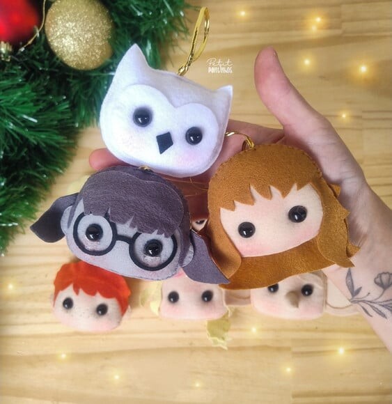 Kit Pingentes de Natal Harry Potter (8 Peças)