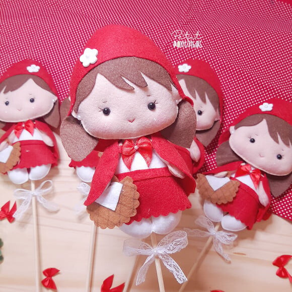 Lembrancinha Chapeuzinho Vermelho no Palito