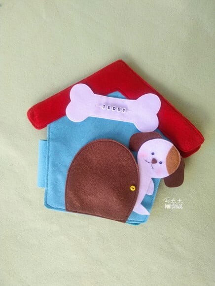 Mini Quiet Book Cachorrinho com Dedoche