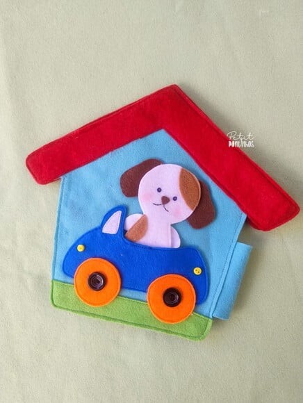 Mini Quiet Book Cachorrinho com Dedoche