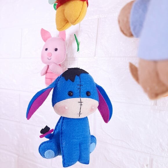 Mobile Ursinho Puff (pooh) em Madeira Pinus