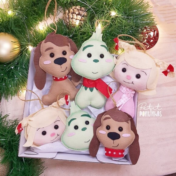Pingentes Natalinos Grinch Kit (6 Peças)