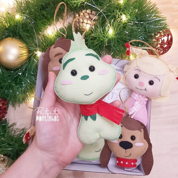 Pingentes Natalinos Grinch Kit (6 Peças)